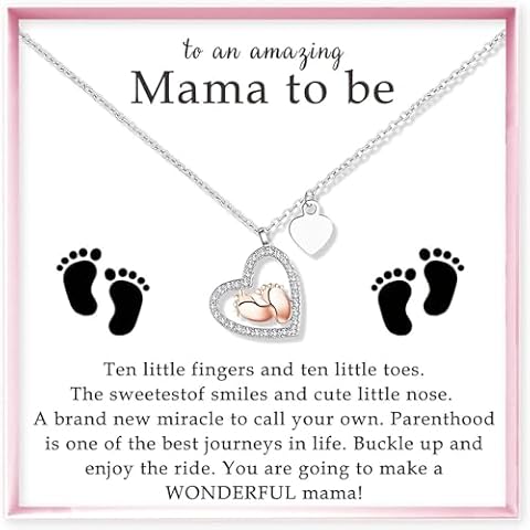 Baby Feet Heart Necklace Gift Set Cover