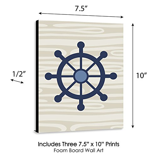 Big Dot of Happiness Ahoy - Nautical - Boy Nursery Wall Art and Kids Room Decorations - Gift Ideas - 7.5 x 10 inches - Set of 3 Prints - Image 5