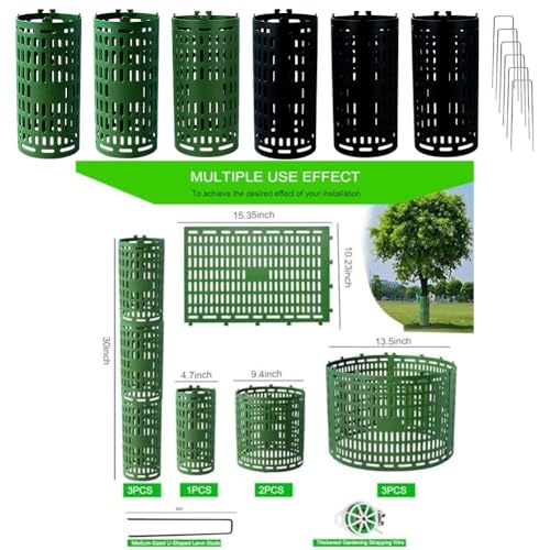 Protection de tronc d'arbre en polypropylène durable 38x25cm vert et noir