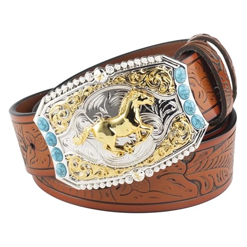 Ceinture en cuir western gravée style cowboy pour sublimer vos tenues relief country chic