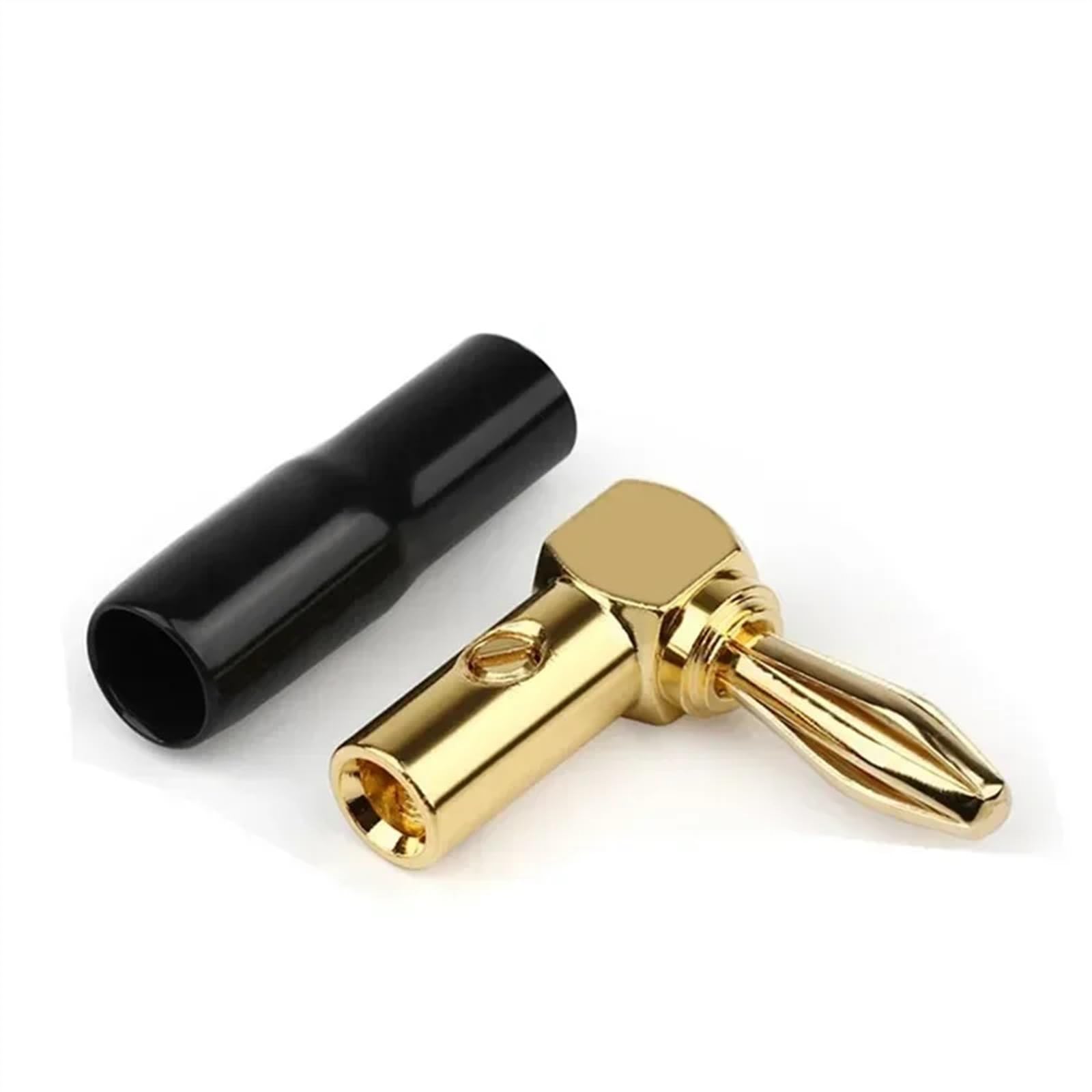 Connettori a banana ad angolo retto Jack maschio Banano Terminale altoparlante placcato oro da 90 gradi Nero Rosso(10 Pairs)