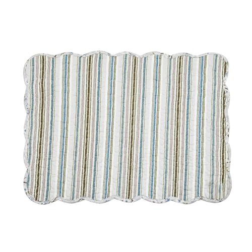 Image of 13 inch x 19 inch Serenity Quilted Vintage Floral Scalloped Spring Set of 6