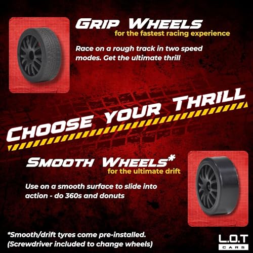 Image of L.O.T TOYS Flare Remote Control Car | 20Kmph, 2.4Ghz | Rc, Remote, Rc Drift Car, 4 Wheel Drive, Boost Mode, Long Range Remote, Hard Plastic Top with LED Head Light (Underground Grey)