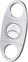 Pacote com 2 cortadores de charutos Mantello – Guilhotina de lâmina dupla de aço inoxidável, acessórios de charutos premium para homens, perfeitos para charutos, acessórios para fumar e cortadores de