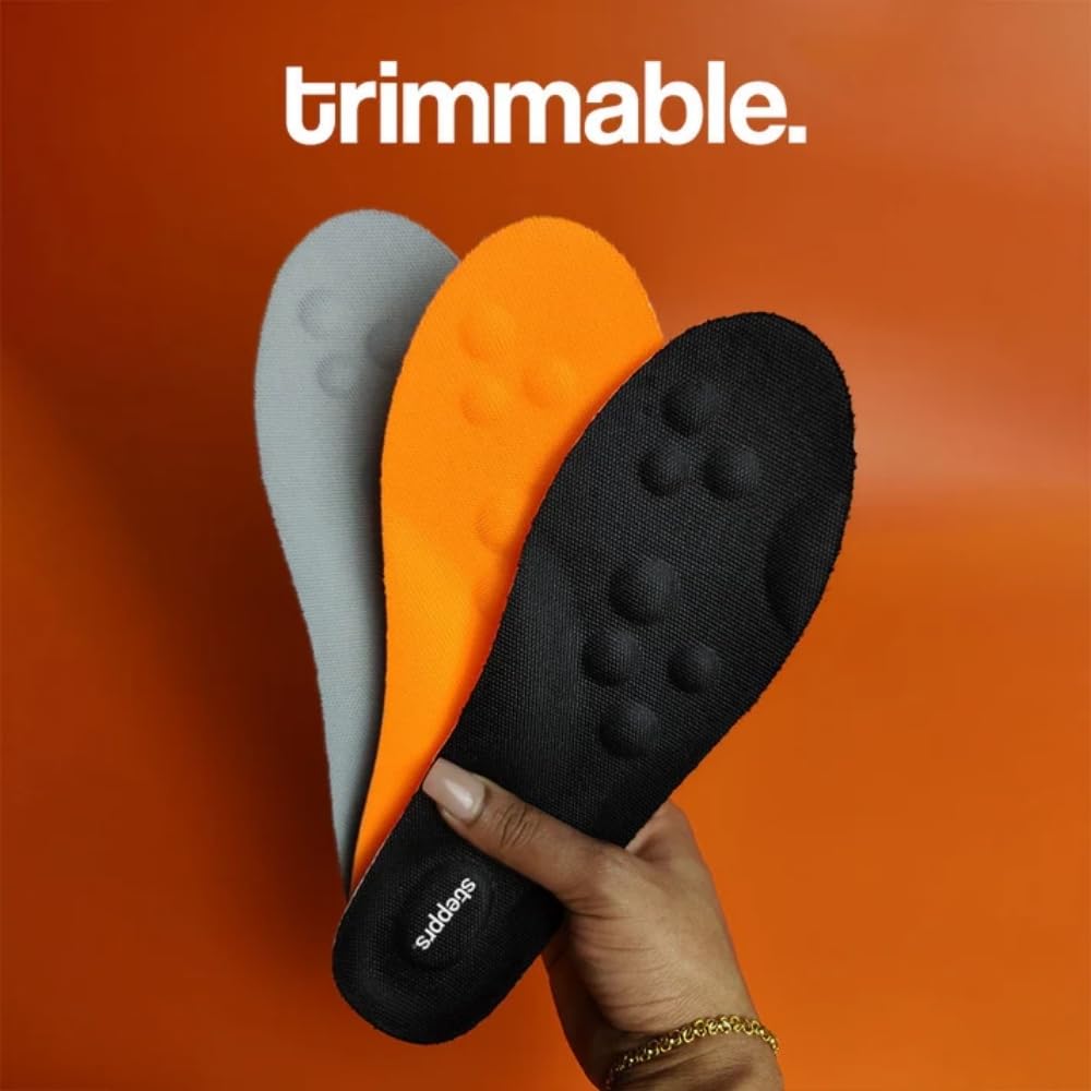 Original Stepprs Comfort Boosting Massage Insoles, 4D Memory Foam Thermal Insoles with Arch Support for Men and Women (Orange, EU 43-44) — view 6