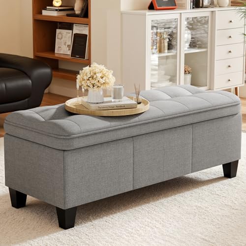 YESHOMY 47 Inches Ottoman with Storage, Storage Bench with Legs,