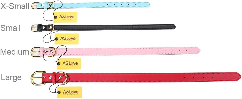 Aolove Basic Classic Padded Leather Pet Collars for Cats Puppy Small Medium Dogs (Brown, X-Small) : Pet Supplies