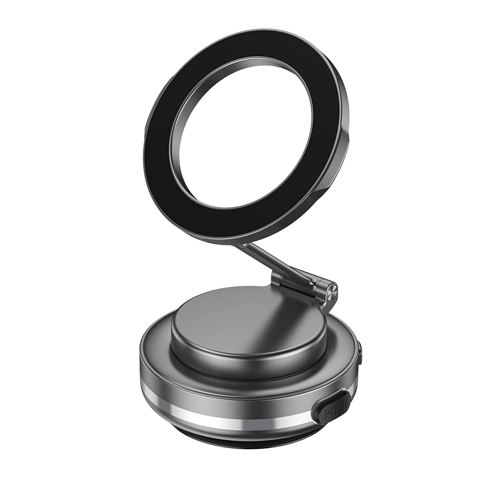 Soporte Movil Coche Soporte Auto Móvil Soporte magnético Plegable para teléfono, Soporte de Coche con succión de vacío Fuerte, Soporte de aleación de Zinc Ajustable de 360 ​​° para Escritorio