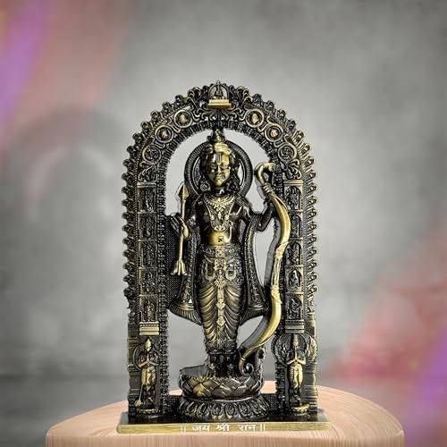 Image of Artbiz Metal Collection Ram Lalla Murti | 6 Inch Brass Lord Ram Idol for Home Temple | Ayodhya Shri Ram Statue | Metal Murti for Mandir, Office & Home Decor | Spiritual Gift Item (Brass)