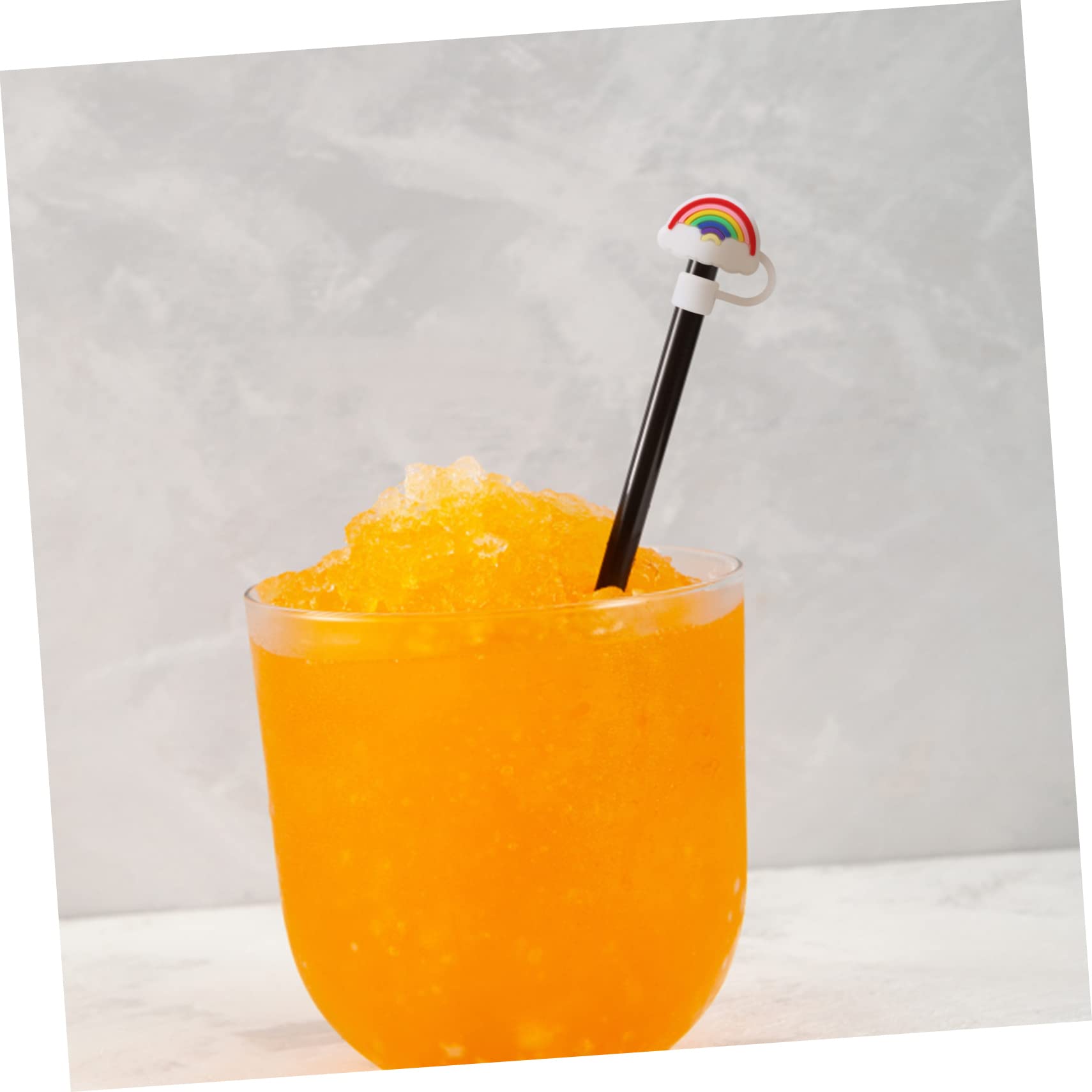 Amosfun 4 Set Di Cannucce Riutilizzabili Con Punte A Forma Di Cartone Animato Tappi in Silicone Per Feste 12 Pezzi * 4