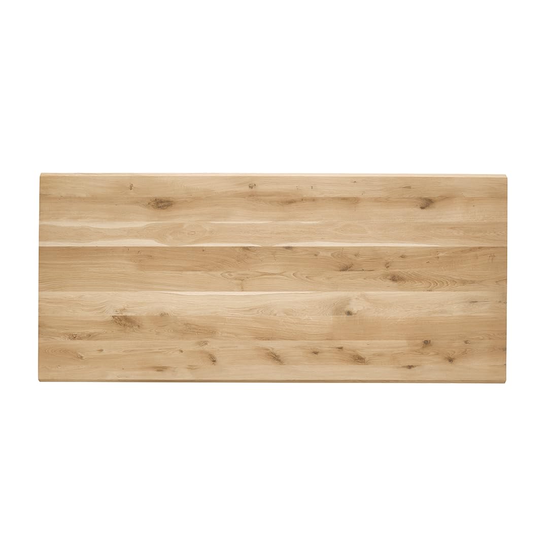 Tischplatte aus Eiche massiv 180 x 90 cm | Massiv & Rustikal, Echtholz, Schreibtisch oder Esstisch geeignet, DIY-Tisch, Kante Swiss