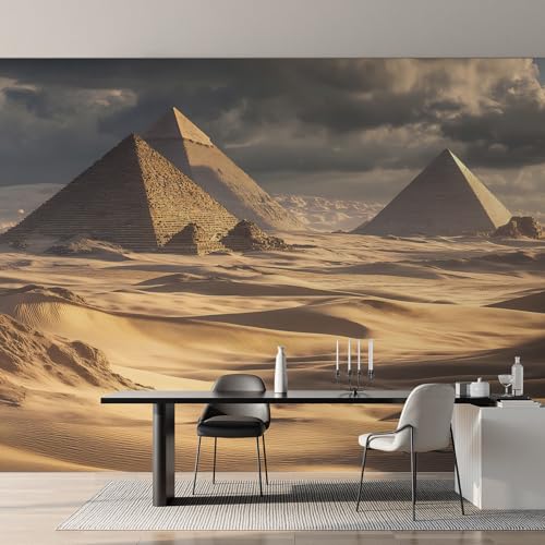 Genérico Papel Pintado Pirámides Egipcias, Papel Pintado pared Dormitorio Antiguo Egipto, Decoracion pared Salon, Fotomurales Tejido no Tejido, 450 x 315 cm K-MZ&1