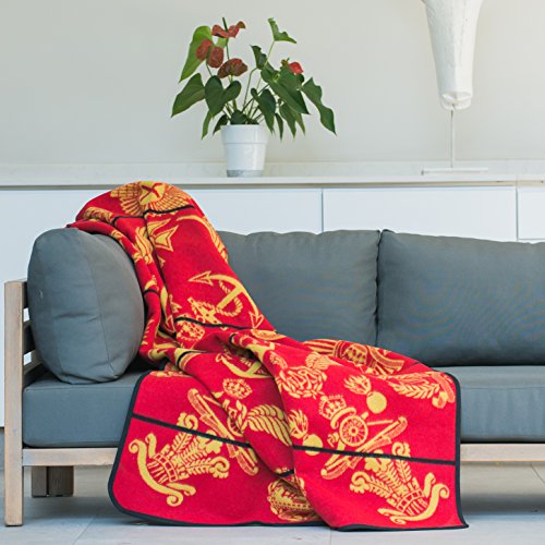 BASOTHO Heritage Wool African Blanket for Wearing (As seen in Black Panther) Victoria England - Badges of The Brave (61" x 65")