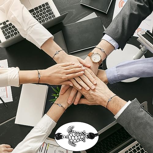 50 Sets Good Luck Charms Employee Appreciation Gifts Sea Turtle Bracelets Good Luck Bracelets with Wish Cards Inspirational Turtle for Teachers Women Coworker Leaving Gifts 5