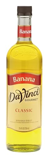 DaVinci Gourmet Jarabe de plátano clásico, botella de vidrio de 25.4 fl oz