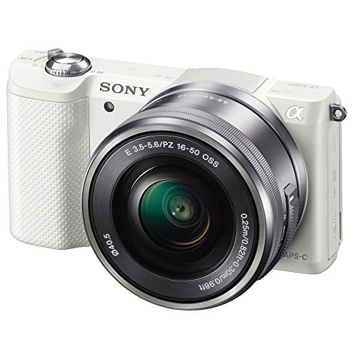Sony ILCE-5000L - Cámara Evil de 20.1 MP (Pantalla articulada 3', estabilizador, vídeo Full HD, WiFi), Color Blanco - Kit con Objetivo 16-50mm f/3.5 OSS