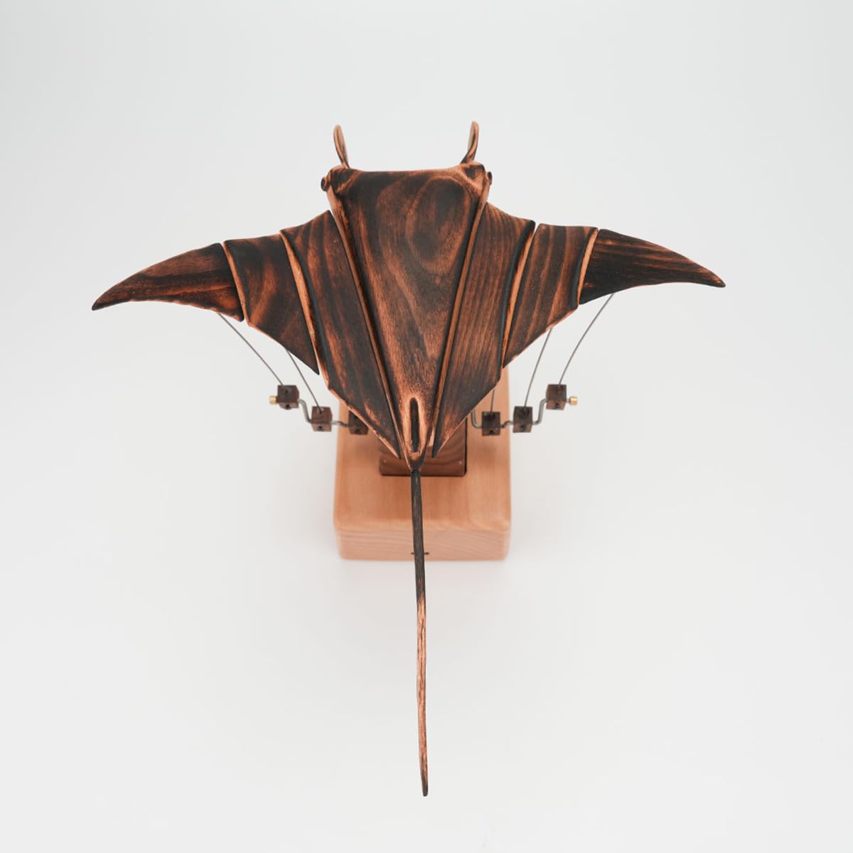 Manta Rochen modello in legno con trasmissione meccanica, kit da collezione creativi surrealistici, modello di movimento desktop adolescenti e adulti