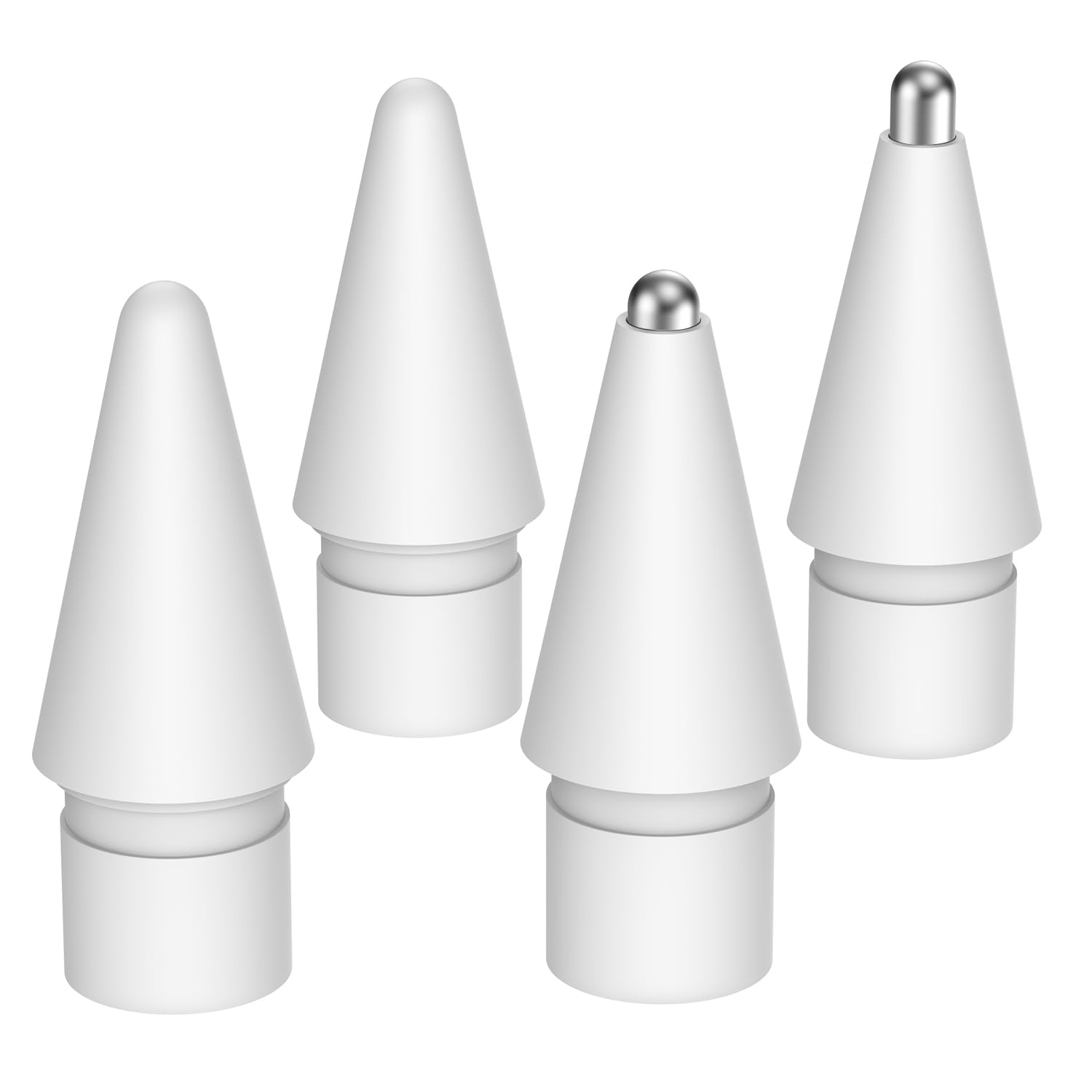 MoKo Replacement Tips for Apple Pencil, Fine Point & Metal Pen Tips for Apple Pencil 1st/2nd Gen/USB-C/Pro Nibs - 4 Pack