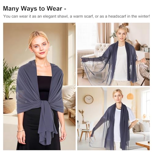 Navy Blue Shawl,Chiffon Shawl,Shawls and Wraps for Evening Dresses,Shawls for Wedding,Bridal Dress,Occasion Dresses3