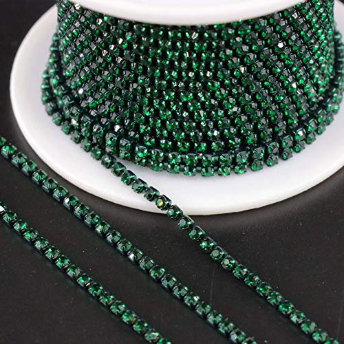 Jerler 10 Yards Crystal Rhinestone Trim Ss6.5/2.0Mm Close Chain For Sewing Crafts Ideal Wedding Party Diy Decoration #TOP5