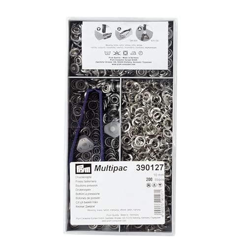 Prym 390127 Bouton Pression sans Couture « Jersey », Anneau denté, 10mm, argenté, Un Taille