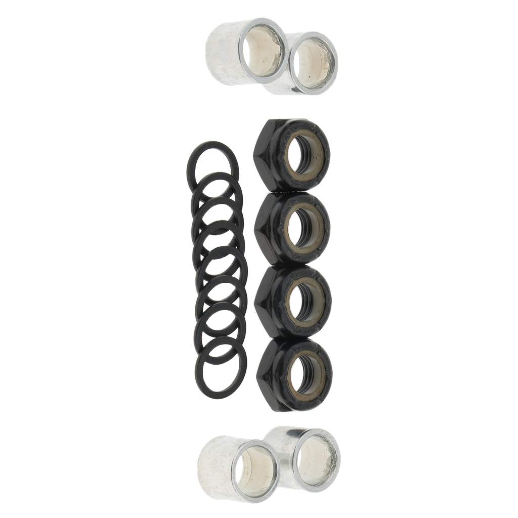 SM SunniMix Roulements Entretoises Rondelles de Vitesse Ecrous Kit Remplacement Skateboard Longboard, Noir, 8mm