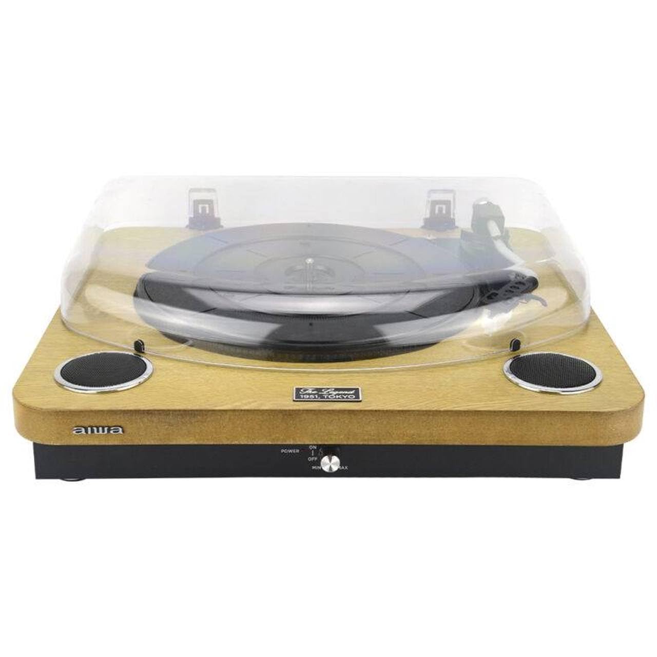 AIWA – Giradischi LPS-25WD | 3 velocità 33/45/78 giri; Bluetooth 5.4; Speaker integrati 2×5W; USB/Audio RCA; Radio FM, Colore Legno