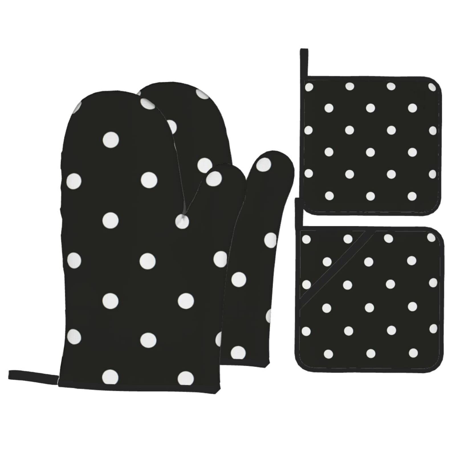 Maniques haute température 500°C anti-brûlure à pois pour la cuisson au four