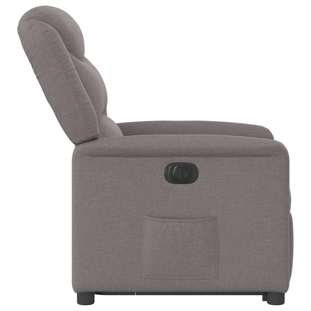 Genérico Sillón eléctrico reclinable elevable de Tela Gris Taupe,Sillas,Sillones-3303221