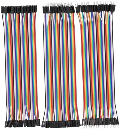 Heevhas 120PCS 40 Pin Jumper Wire Cable Breadboard Ribbon Cables 15cm/ 5,9 inch Female-Female Male-Female Male-Male Jumper Cable 24AWG Wire Jumpers for Arduino Breadboard DIY Project