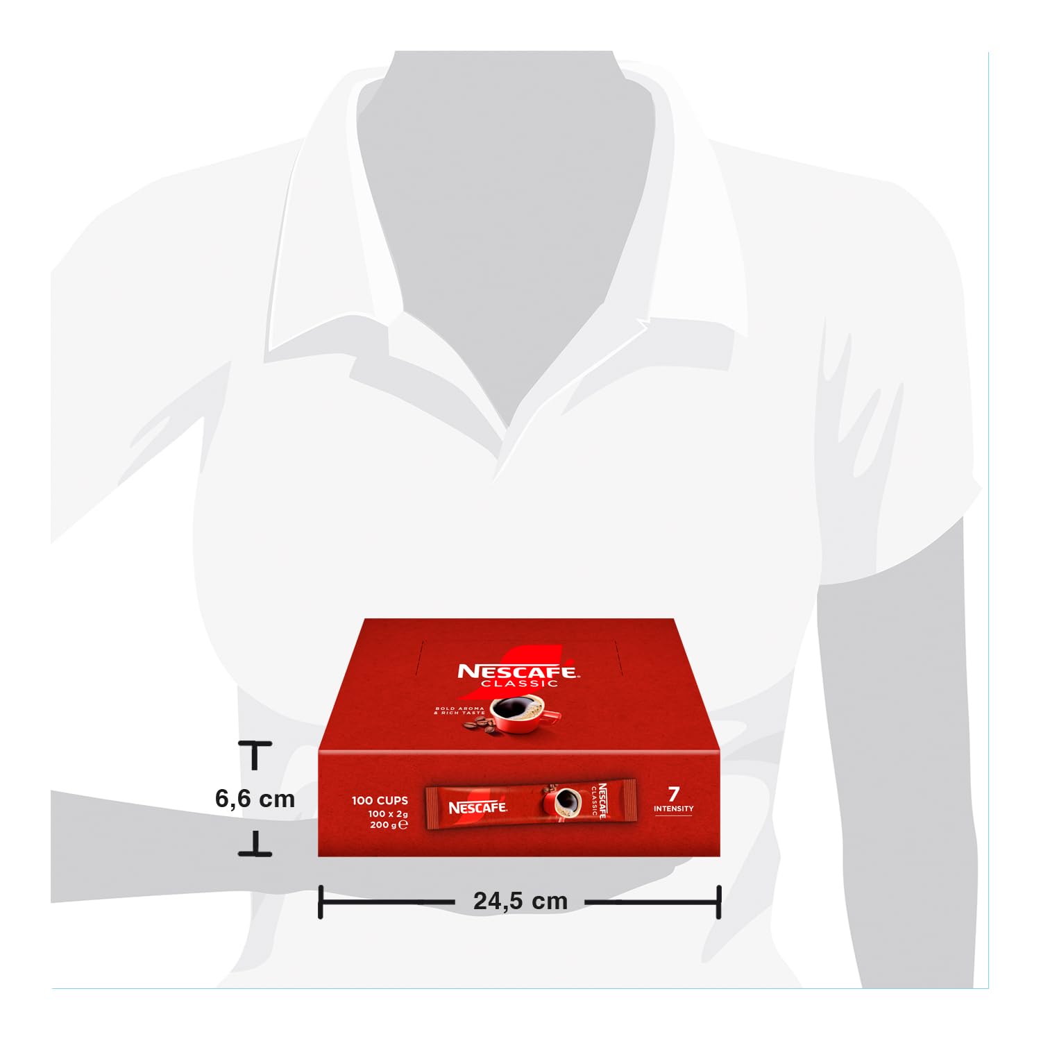 NESCAFÉ Classic Caffè Solubile, 100 Bustine da 2g (200g)