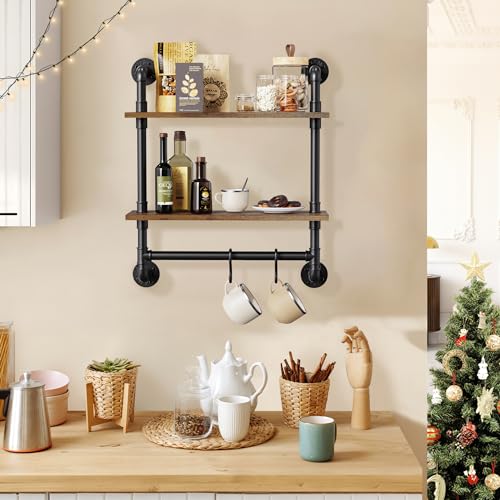 Merapi-24-Industrial-Floating-Shelves-with-Tower-Bar-Pipe-Shelves-for-Wall-2-Tier-Rustic-Wood-Wall-Shelves-for-Home-Decor-Bedroom-Living-Room-Bathroom Merapi 24 Industrial Floating Shelves with Tower Bar Pipe Shelves for Wall 2 Tier Rustic Wood Wall Shelves for Home Decor Bedroom Living Room Bathroom