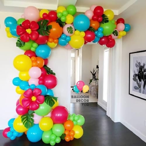 Image of Lukiituke Tropical Balloons, 57Pcs Summer Pool Party Balloons