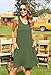 AUSELILY Women's Summer Dress Sleeveless Floral Mini Dresses with Pockets Bohemian Dress 2025 New Army Green S