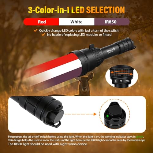 Image of KL62Plus Red White IR850 Zoomable Night Vision Hunting Light Kit