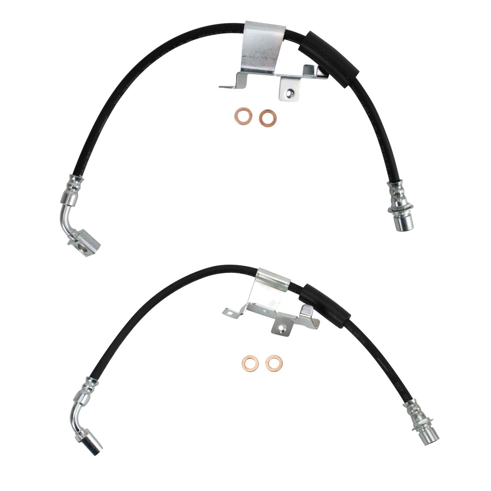 TRQ Front Driver &amp; Passenger Side Brake Hose Set