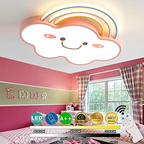 YZBEIMDAI LED Deckenlampe Kinderzimmer - Wolken Regenbogen Design Mit Fernbedienung