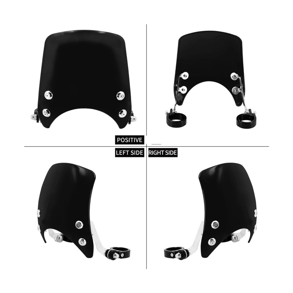 Extension Bulle Pare-Brise Réglable pour Moto pour Sportster XL 1200 883 72 48 Iron (à Partir De 2004), Diamètre 39-41 Mm