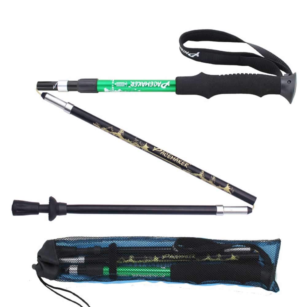 Bastones De Senderismo Aleación De Aluminio para Aviación, 280 G Ultraligero, con Velcro, Muñequera De Nylon Ajustable, Longitud Ajustable Libremente para El Alpinismo