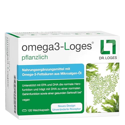 omega3-Loges® pflanzlich - 120 Kapseln - Nahrungsergänzungsmittel mit Omega-3-Fettsäuren aus Mikroalgen-Öl