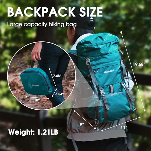 Mochila liviana deportiva portátil para senderismo 32L verde miniatura 2