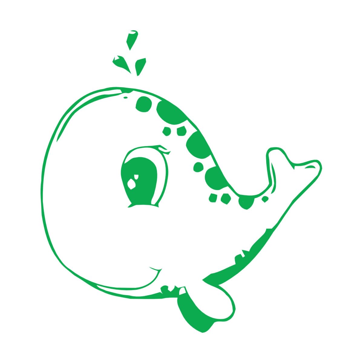 Cute Baby Whale Animals Modern Nursery Wall Decals 48x74.3cm It Won't Fall Off Large Green — image 1