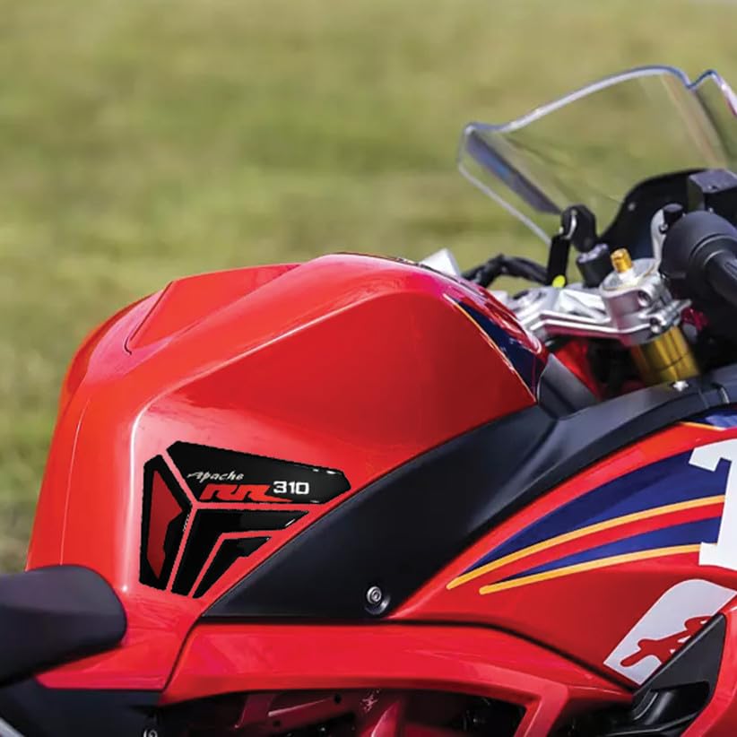 Image of Apache RR310 Motorcycle Side Knee Pad Decals and Stickers, Red and Black (RED)