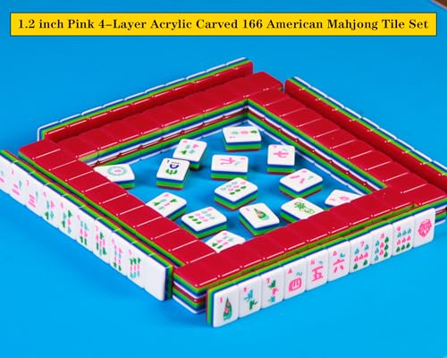 Set de Mahjong Americano 166 piezas acrílico 1.2 pulg miniatura 6