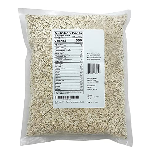 Zestful Foods Whole Grain Rolled Barley, Pressed Barley, 3 Pounds, grown in the USA