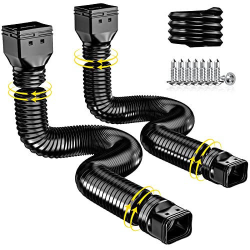 Fixmend 2 Packs Gutter Downspout Extensions Extra Long, Drain Downspout Extender, Extendable Length From 21