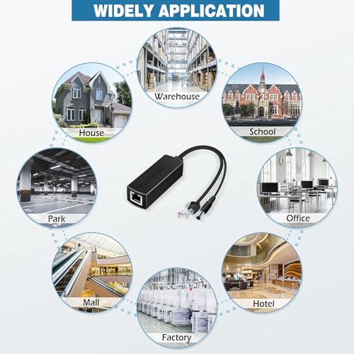 Image of QBM POE Splitter, Active Power Over Ethernet, 48V to 12V Converter for POE Devices, Switches, IP Camera