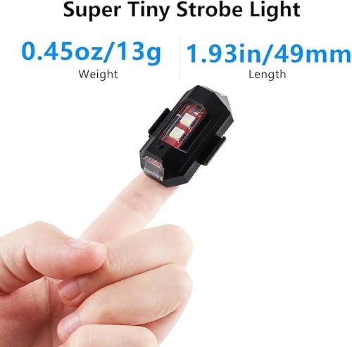 Miniatura 4 de YFRAUTO Luces estroboscópicas LED anticolisión recargables RGB para aviones, luz de vuelo nocturno, mini iluminación trasera de emergencia de alto