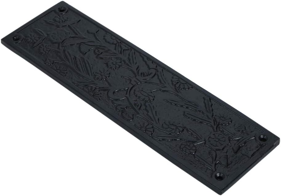 A29 Push Plate with Black Powder Coat Finish Heavy Duty Easy Installation Hardware | Single Unit | 10 1/8 inch in Length X 3 inch in Width