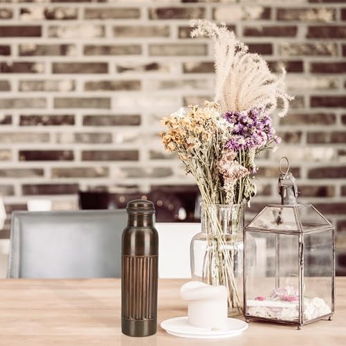 FURNISHFUL FINESSE 32 Oz Copper Water Bottle for Drinking 1000 ml Ayurvedic Pure Copper Vessel with Carry Bag - Image 2